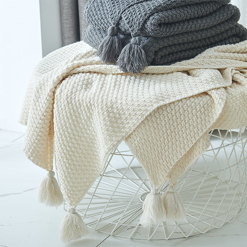 Tassel Knit Blanket