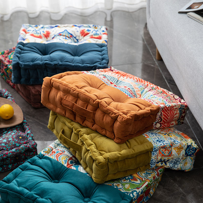 Morocco style Dutch Velvet Printing Patchwork Seat Cushion