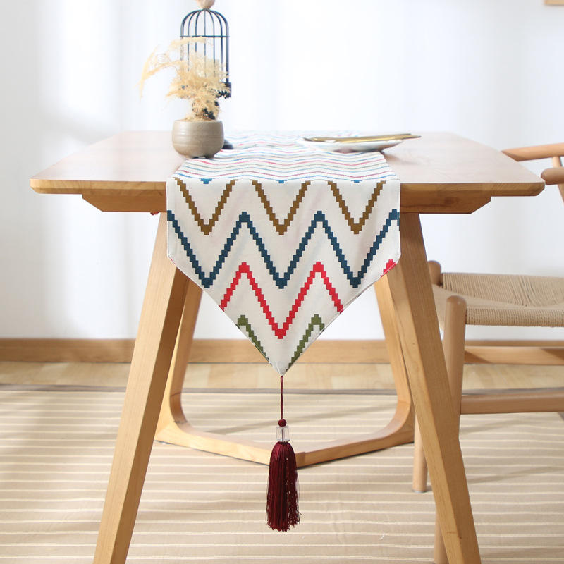 Colorful Striped Square Table Runner