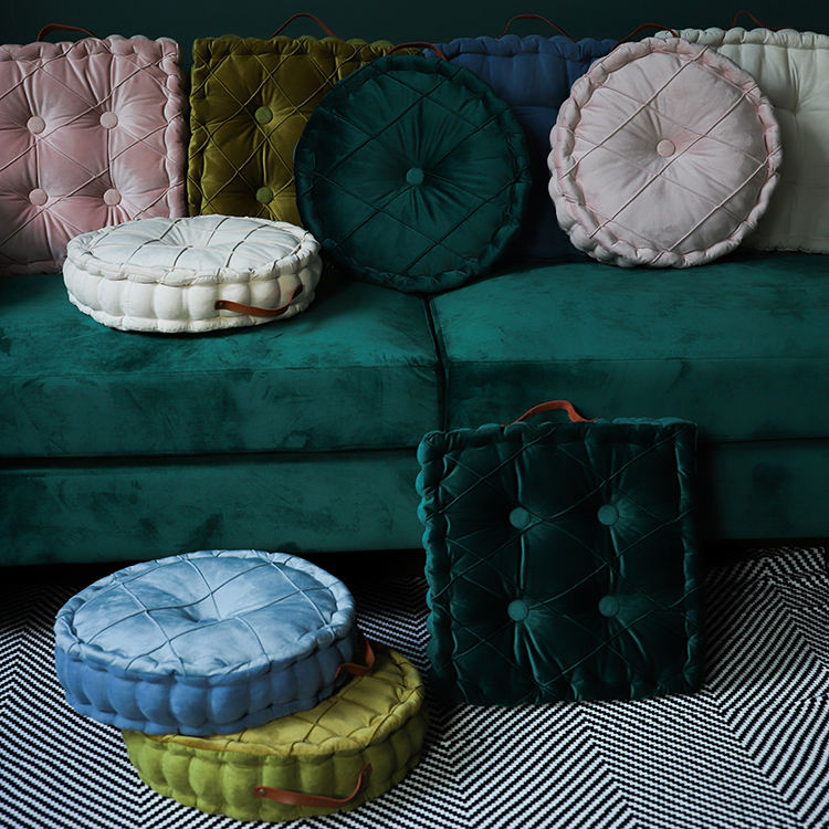 Round Velvet Seat Cushion
